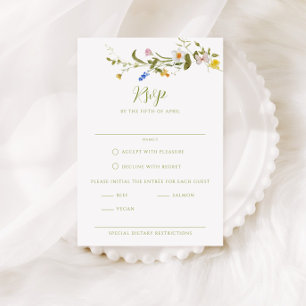 Whimsical Garden Wildblume Wedding RSVP Karte