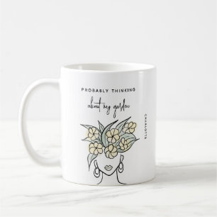 Whimsical Gardene Yellow Floral Personalisiert Kaffeetasse