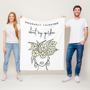 Whimsical Gardener Boho Yellow Floral Personalisie Fleecedecke