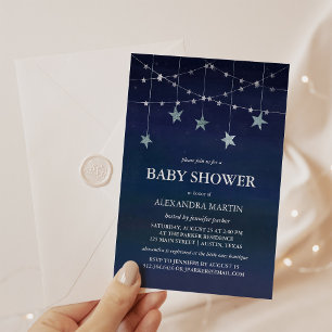Whimsical Garlands of Stars in Sky Baby Shower Einladung