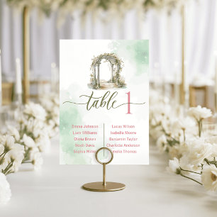 Whimsical Garten-Tor Hochzeit Tischkarten Sitzordn Tischnummer