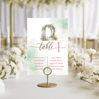 Whimsical Garten-Tor Hochzeit Tischkarten Sitzordn Tischnummer