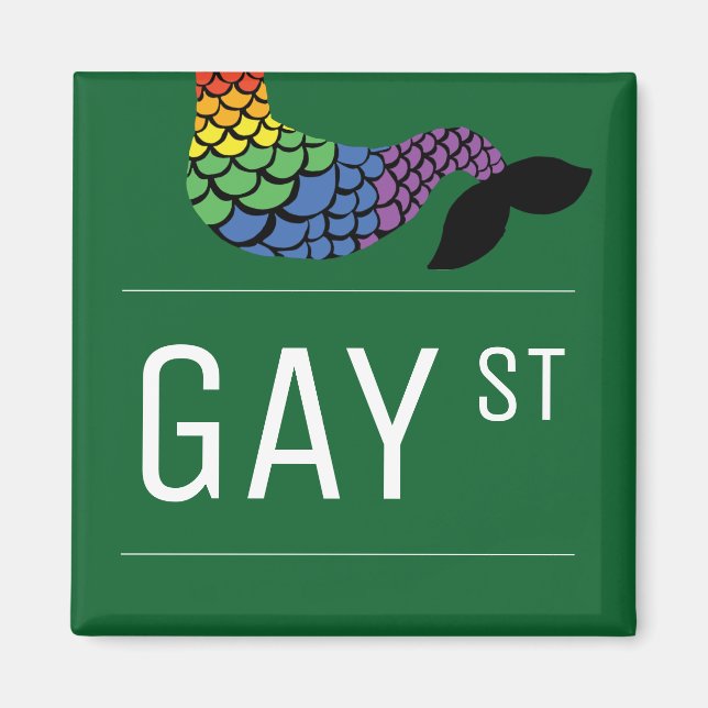 Whimsical Gay Street Sign Pride Quees LGBTIQ Party Magnet (Vorne)