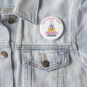 Whimsical Geburtstagsfeier Mädchen Kind Party Butt Button