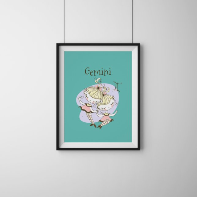Whimsical Gemini Twin Girls Poster (Von Creator hochgeladen)