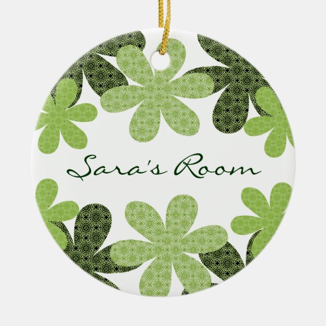 Whimsical Gemusterte Blume Door Hanger Ornament (Vorne)