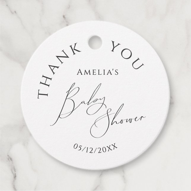 Whimsical Gender Neutral Baby Dusche Vielen Dank Geschenkanhänger (Vorderseite)