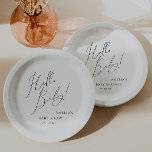 Whimsical Gender Neutral Hallo Baby! Babyparty Pappteller<br><div class="desc">Die Teller aus Babydusche sind perfekt für jede Jahreszeit - ob Herbst, Winter, Frühling oder Sommer! Dieser Teller hat ein boho-chic-Ambiente mit moderner, eleganter Kalligraphie und einem minimalistischen Schwarzweiß-Design. Es ist hübsch und einzigartig, mit einer Touch Vintagen Shabby Chic, das es perfekt für Jungen und Mädchen macht. Außerdem ist es...</div>