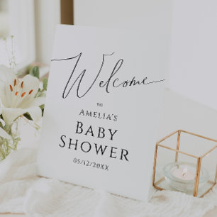 Whimsical Gender Neutral Welcome Baby Dusche Sockelschild
