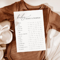 Whimsical Genre Neutre Baby Mot Scramble Carte