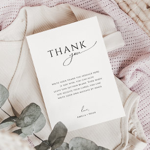 Whimsical geschlechtsneutrale flache vertikale Bab Dankeskarte