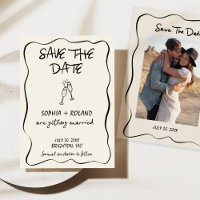 Whimsical Gezeichnet Brillen Wedding speichern Sie