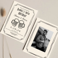 Whimsical gezeichnet Funky Cheers Beers 30. Geburt