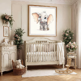 Whimsical Ghibli Inspiriert Baby Elephant Poster