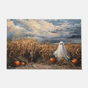 Whimsical Ghost Corn Field Pumpkins Fußmatte