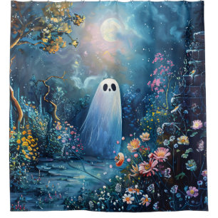 Whimsical Ghost Garden Wanderweg Duschvorhang