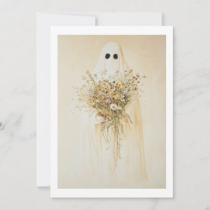 Whimsical Ghost mit Wildblumen Einladung