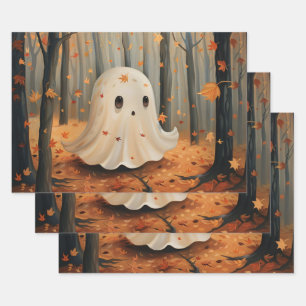 Whimsical Ghost Niedlich Fall Decoupage Geschenkpapier Set