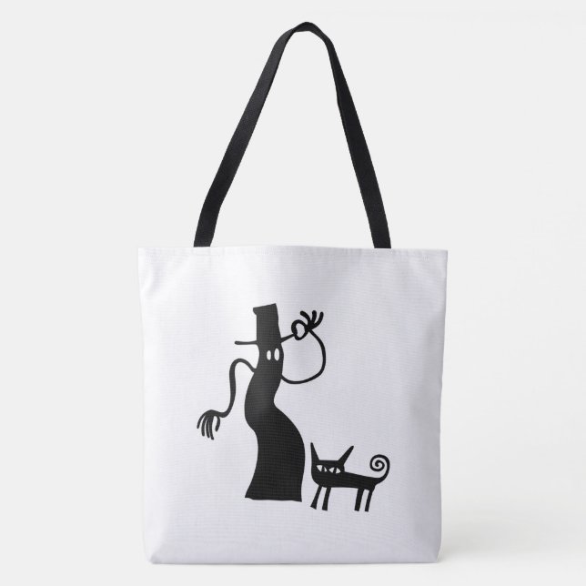 Whimsical Ghost und Cat Tasche (Vorderseite)