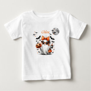 Whimsical Ghost Witch Reiten Fahrrad Baby T-shirt