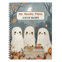 Whimsical Ghosts& Pumpkins mit Name Halloween