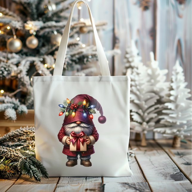 Whimsical Gift Giving Christmas Gnome Tragetasche (Von Creator hochgeladen)