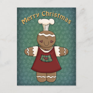 Whimsical Gingerbread Girl Postkarte