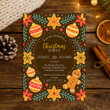 Whimsical Gingerbread Mann und Ornamente Weihnacht
