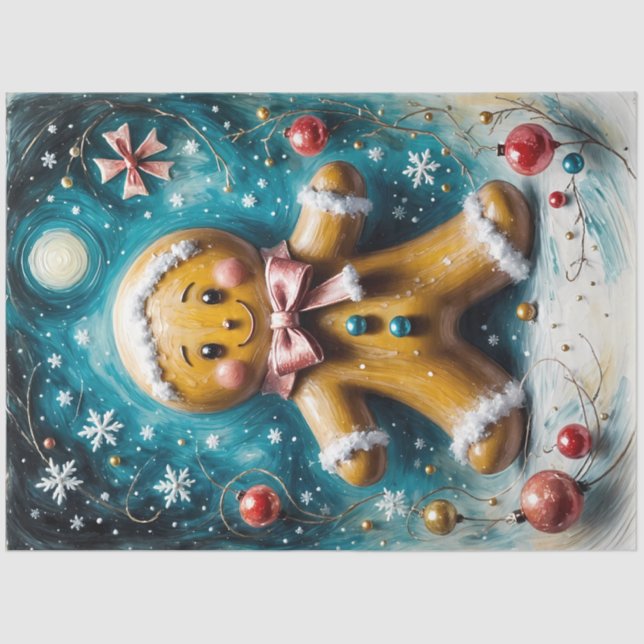 Whimsical Gingerbrot Dreamscape Weihnachten Seidenpapier (Vorderseite)