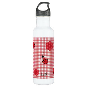 Whimsical Gingham & Ladybugs Trinkflasche