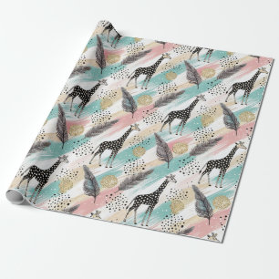Whimsical Giraffe Polka Dot Pattern - Pastel Geschenkpapier
