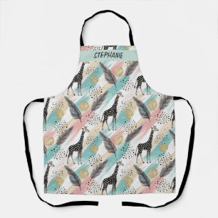 Whimsical Giraffe Polka Dot Pattern - Pastel Schürze