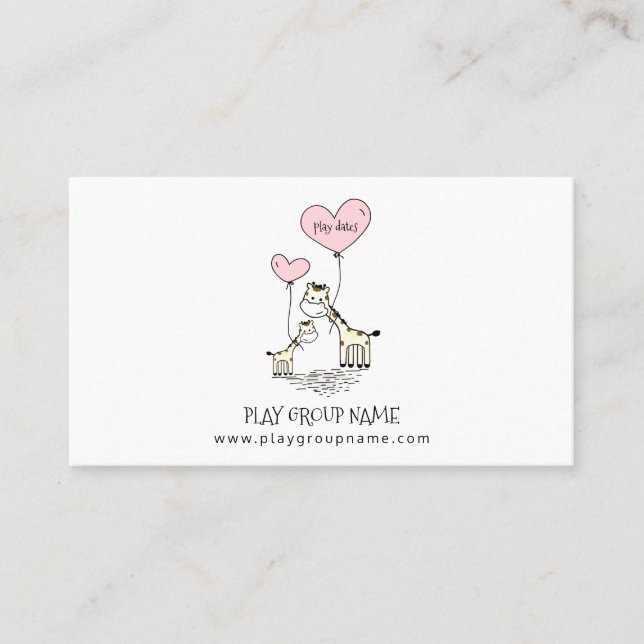 Whimsical Giraffes Custom Mama & Kid's Play Group Telefonnummerkarte (Vorderseite)