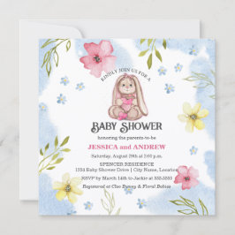 Whimsical Girl Bunny Baby Dusche Einladung