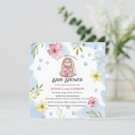 Whimsical Girl Bunny Baby Dusche Einladung