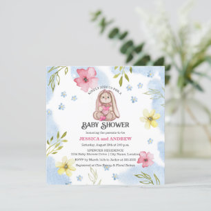 Whimsical Girl Bunny Baby Dusche Einladung