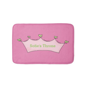 Whimsical Girl Crown Custom Toilet Mat Badematte