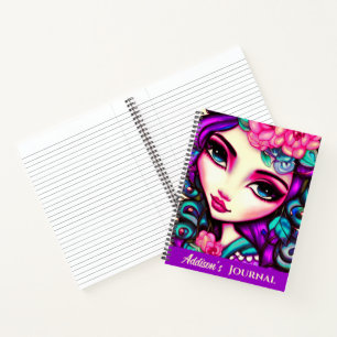 Whimsical Girl Künstlerisches Notizbuch