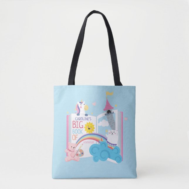 Whimsical Girl Library Tote Bag Tasche (Vorderseite)
