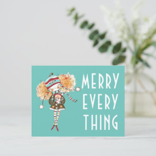 Whimsical Girl Merry alles Weihnachtskarte Feiertagspostkarte