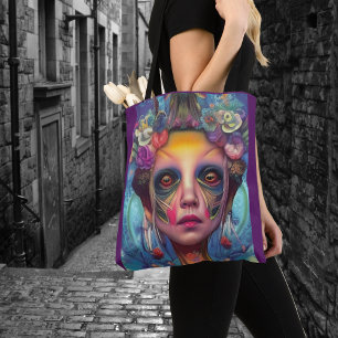 Whimsical Girls Gesicht Nymph Fairy Hexe Magisch Tasche