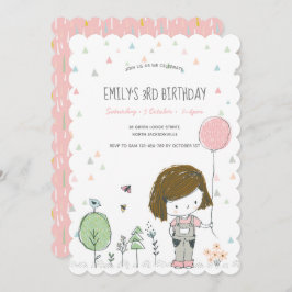 Whimsical Girls Toddlers Invitation Anniversaire