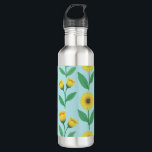 Whimsical Glee Bloom Edelstahlflasche<br><div class="desc">Bring a burst of joy into your home with this unique floral art. Featuring vibrant yellow petals that radiate pure happiness and lively green leaves, this design offers a refreshingly unconventional artistic twist. Perfect for pillows, wall art, or throws, it's a cheerful statement piece that brightens any living space with...</div>