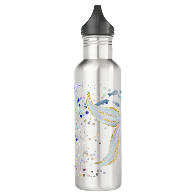 Whimsical Glitzer Meerjungjacht Edelstahlflasche (Links)