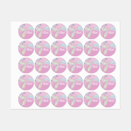 Whimsical Glitzer Meerjungjacht Etiketten