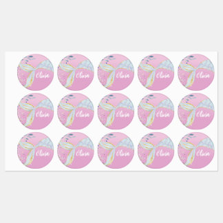 Whimsical Glitzer Meerjungjacht Etiketten