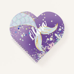 Whimsical Glitzer Meerjungjacht Notizbuch