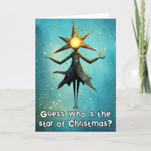 *~* Whimsical Glow Funny Magical Christmas 24 AP97 Dankeskarte