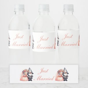 Whimsical Gnome Bride Groom Just Married Wedding