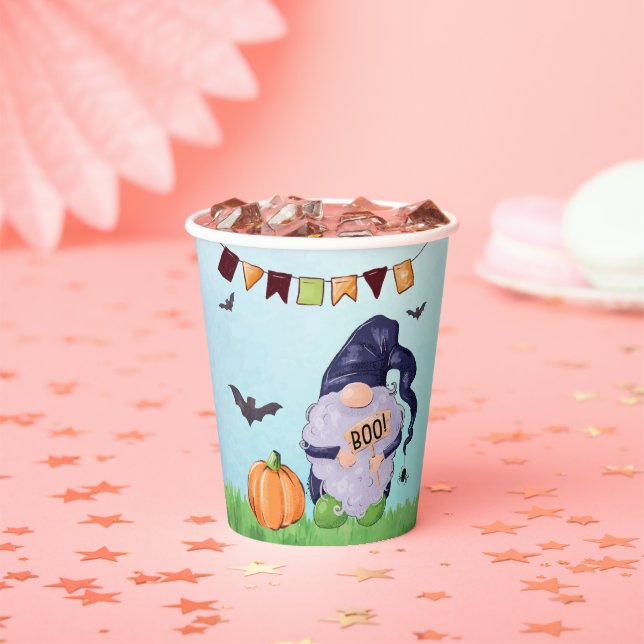 Whimsical Gnome Halloween Pappbecher (Insitu)